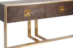 Konsolbord Osaka - Mörkt Trä/Borstad Mässing - KARE Design