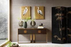 Konsolbord Osaka - Mörkt Trä/Borstad Mässing - KARE Design