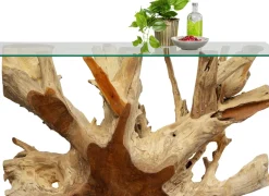 Konsolbord Roots - Underrede Rot/Bordsskiva Glas, 80x150cm - KARE Design
