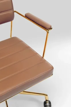 Kontorsstol Dottore - På Hjul Brun Konstläder - KARE Design