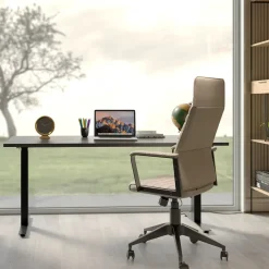 Kontorsstol Labora Hög - Snurrstol på Hjul, Grå Konstläder - KARE Design