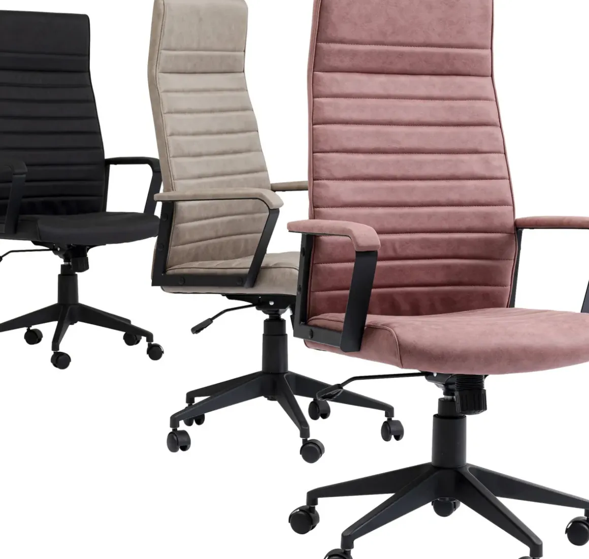 Kontorsstol Labora Hög - Snurrstol på Hjul, Grå Konstläder - KARE Design
