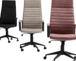 Kontorsstol Labora Hög - Snurrstol på Hjul, Grå Konstläder - KARE Design