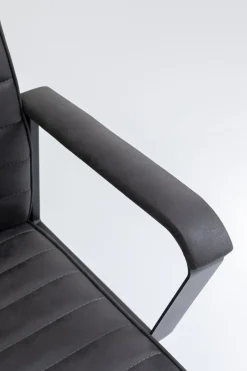 Kontorsstol Labora Hög - Snurrstol på Hjul, Svart Konstläder - KARE Design