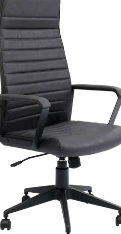 Kontorsstol Labora Hög - Snurrstol på Hjul, Svart Konstläder - KARE Design