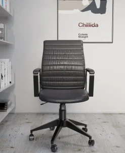 Kontorsstol Labora - Snurrstol på Hjul, Svart Konstläder - KARE Design
