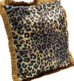 Kudde Leo med frans - Leopardmönster, 45x45cm - KARE Design