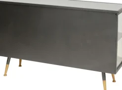 La Gomera - Sideboard Grafitgrå/Räfflat Glas, 75x120cm - KARE Design