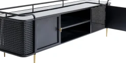 Lågskåp - Tv-bänk Fence - Svart, 160x48cm - KARE Design
