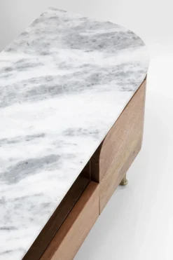 Lågskåp - Tv-bänk Grace - Trä/Marmor/Guld - KARE Design