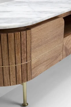 Lågskåp - Tv-bänk Grace - Trä/Marmor/Guld - KARE Design