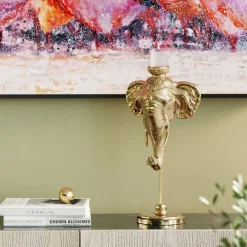 Ljusstake Elephant Head - Guld Elefant, 49cm - KARE Design