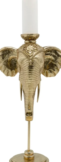 Ljusstake Elephant Head - Guld Elefant, 49cm - KARE Design