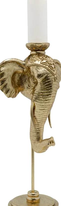 Ljusstake Elephant Head - Guld Elefant, 49cm - KARE Design