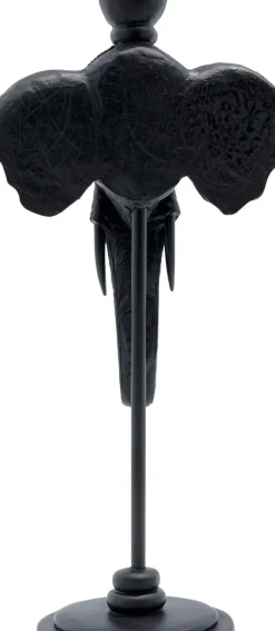 Ljusstake Elephant Head - Svart Elefant, 36cm - KARE Design