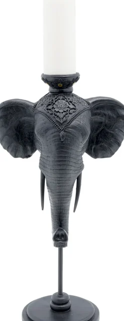 Ljusstake Elephant Head - Svart Elefant, 49cm - KARE Design