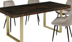 Matbord Conley - Mörkt Trä/Mässing, 180x90cm - KARE Design