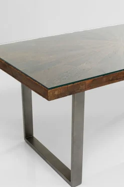 Matbord Conley - Mörkt Trä/Rå Stål, 180x90cm - KARE Design