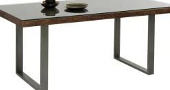 Matbord Conley - Mörkt Trä/Rå Stål, 180x90cm - KARE Design