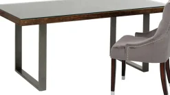 Matbord Conley - Mörkt Trä/Rå Stål, 180x90cm - KARE Design
