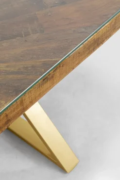 Matbord Conley, 180x90cm - Mörkt Trä/ Kryssben i Mässing - KARE Design