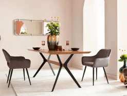 Matbord Downtown - Massiv Ek/Svart, 180x90cm - KARE Design