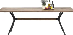 Matbord Downtown - Massiv Ek/Svart, 220x100cm - KARE Design