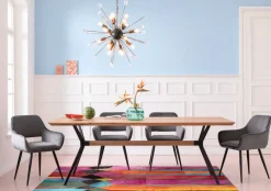 Matbord Downtown - Massiv Ek/Svart, 220x100cm - KARE Design