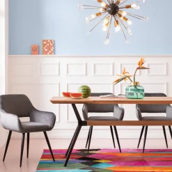 Matbord Downtown - Massiv Ek/Svart, 220x100cm - KARE Design