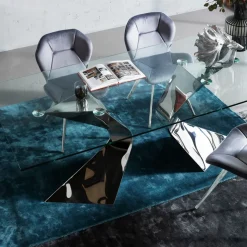Matbord Gloria - Bord i Glas/Krom, 200x100cm - KARE Design