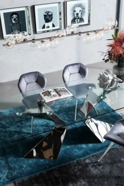 Matbord Gloria - Bord i Glas/Krom, 200x100cm - KARE Design