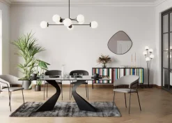 Matbord Gloria - Svart Glas/Svart, 200x100cm - KARE Design