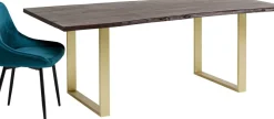 Matbord Harmony - Massivt Mörkt Trä/ Mässing, 160x80cm - KARE Design
