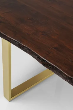 Matbord Harmony - Massivt Mörkt Trä/ Mässing, 160x80cm - KARE Design