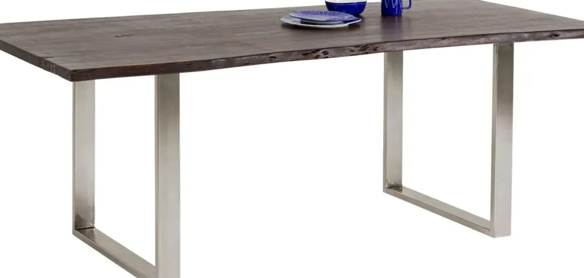 Matbord Harmony - Massivt Mörkt Trä/ Krom, 200x100cm - KARE Design