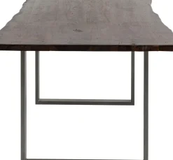 Matbord Harmony - Massivt Mörkt Trä/ Rå Stål, 200x100cm - KARE Design