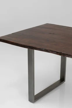 Matbord Harmony - Massivt Mörkt Trä/ Rå Stål, 200x100cm - KARE Design