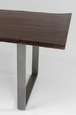 Matbord Harmony - Massivt Mörkt Trä/ Rå Stål, 200x100cm - KARE Design