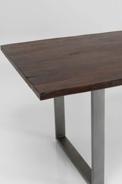 Matbord Harmony - Massivt Mörkt Trä/ Rå Stål, 200x100cm - KARE Design
