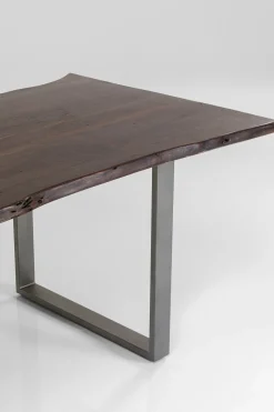 Matbord Harmony - Massivt Mörkt Trä/ Rå Stål, 200x100cm - KARE Design