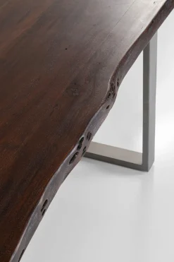 Matbord Harmony - Massivt Mörkt Trä/ Rå Stål, 200x100cm - KARE Design