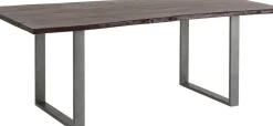 Matbord Harmony - Massivt Mörkt Trä/ Rå Stål, 200x100cm - KARE Design