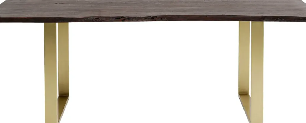 Matbord Harmony - Massivt Mörkt Trä/ Mässing, 200x100cm - KARE Design
