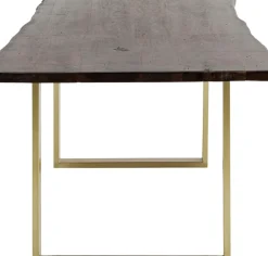 Matbord Harmony - Massivt Mörkt Trä/ Mässing, 200x100cm - KARE Design