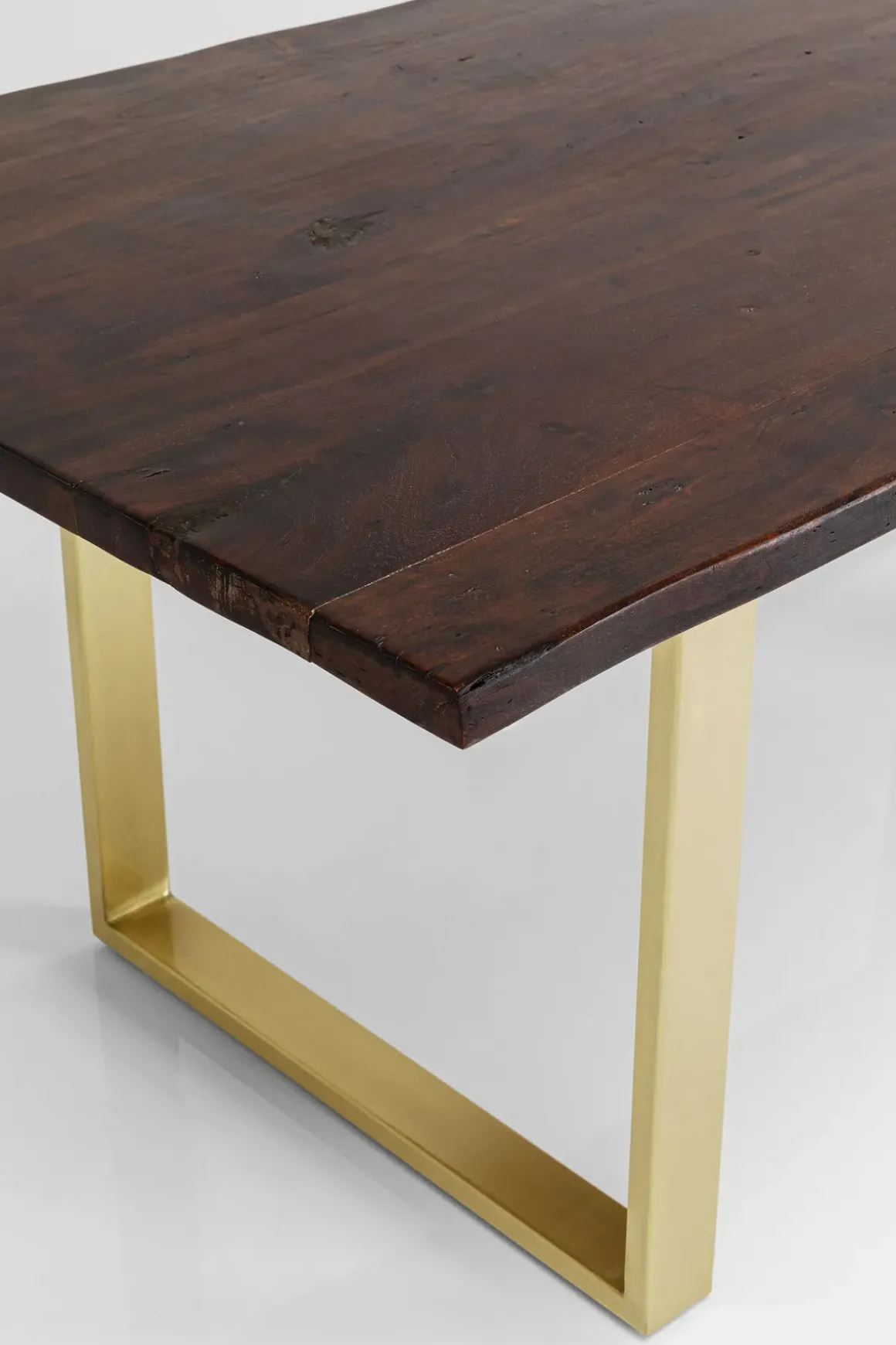 Matbord Harmony - Massivt Mörkt Trä/ Mässing, 200x100cm - KARE Design