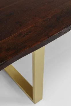 Matbord Harmony - Massivt Mörkt Trä/ Mässing, 200x100cm - KARE Design