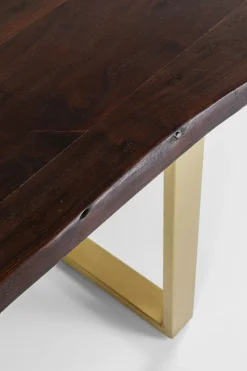 Matbord Harmony - Massivt Mörkt Trä/ Mässing, 200x100cm - KARE Design