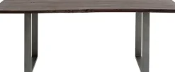 Matbord Harmony - Massivt Mörkt Trä/ Rå Stål, 180x90cm - KARE Design