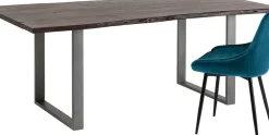 Matbord Harmony - Massivt Mörkt Trä/ Rå Stål, 180x90cm - KARE Design