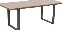 Matbord Harmony - Massivt Mörkt Trä/ Rå Stål, 180x90cm - KARE Design
